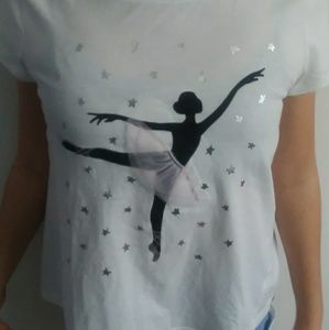 White Short Sleeve Ballerina Shirt